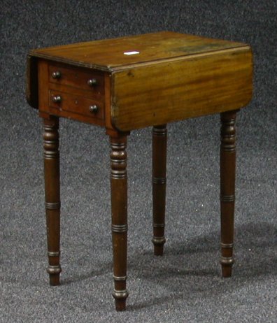 A mid 19th century mahogany draw leaf work table,