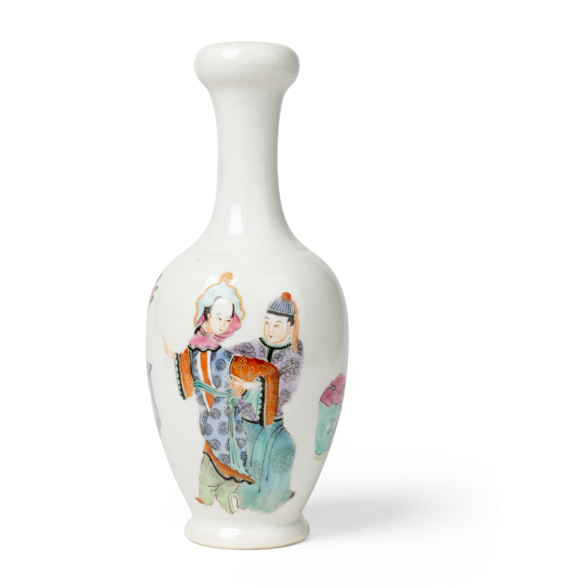 FAMILLE ROSE GARLIC-HEAD VASE