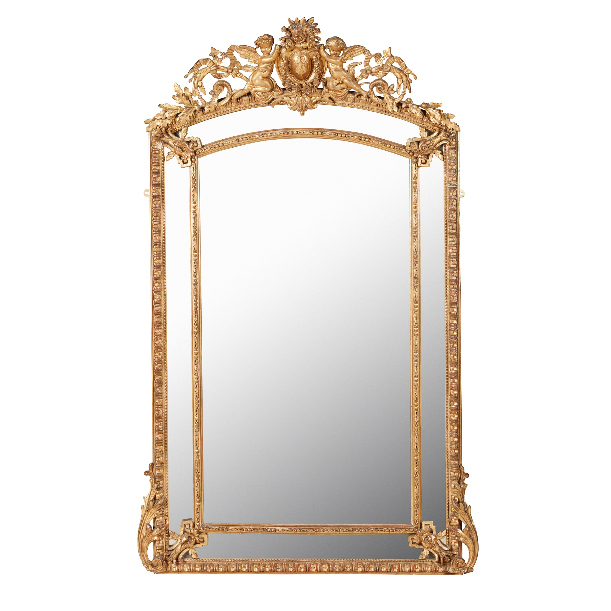 FRENCH RÈGENCE STYLE GILTWOOD OVERMANTEL MIRROR