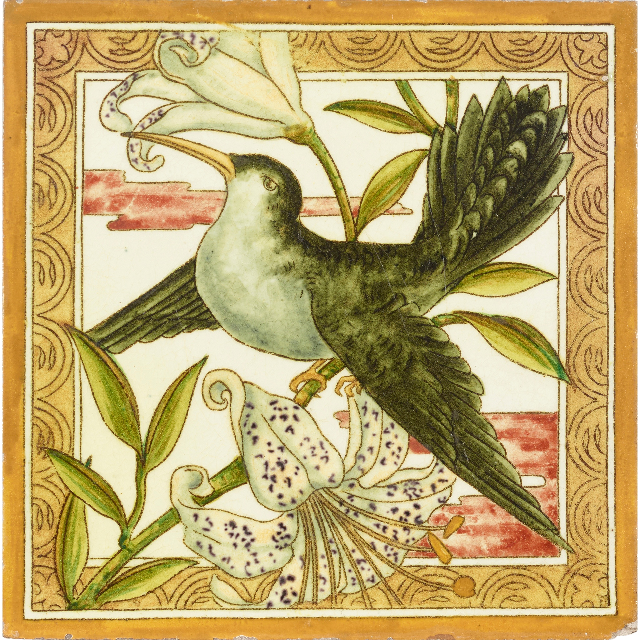 Ensemble De 48 Anglais Anciens Minton Hollins & Co. Tiles De Porcelaine Vers 1870