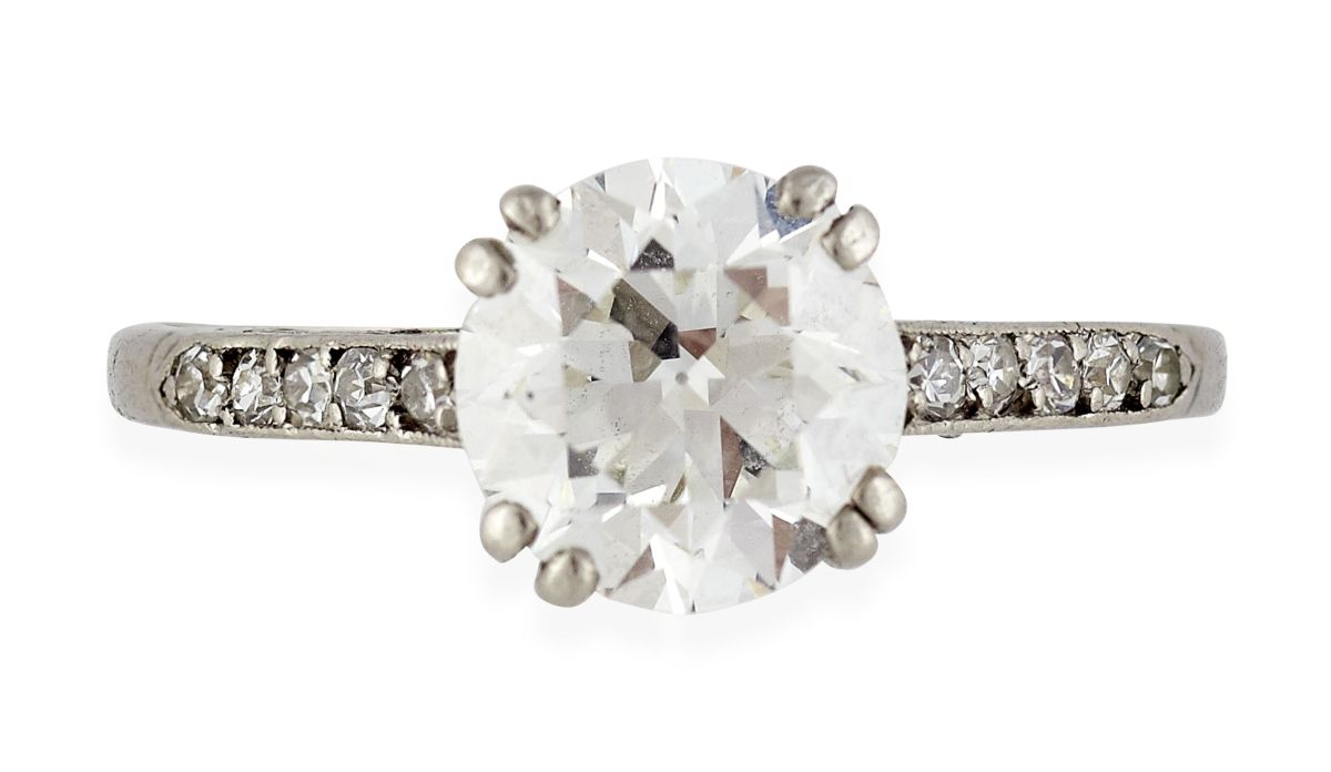 A solitaire diamond ring