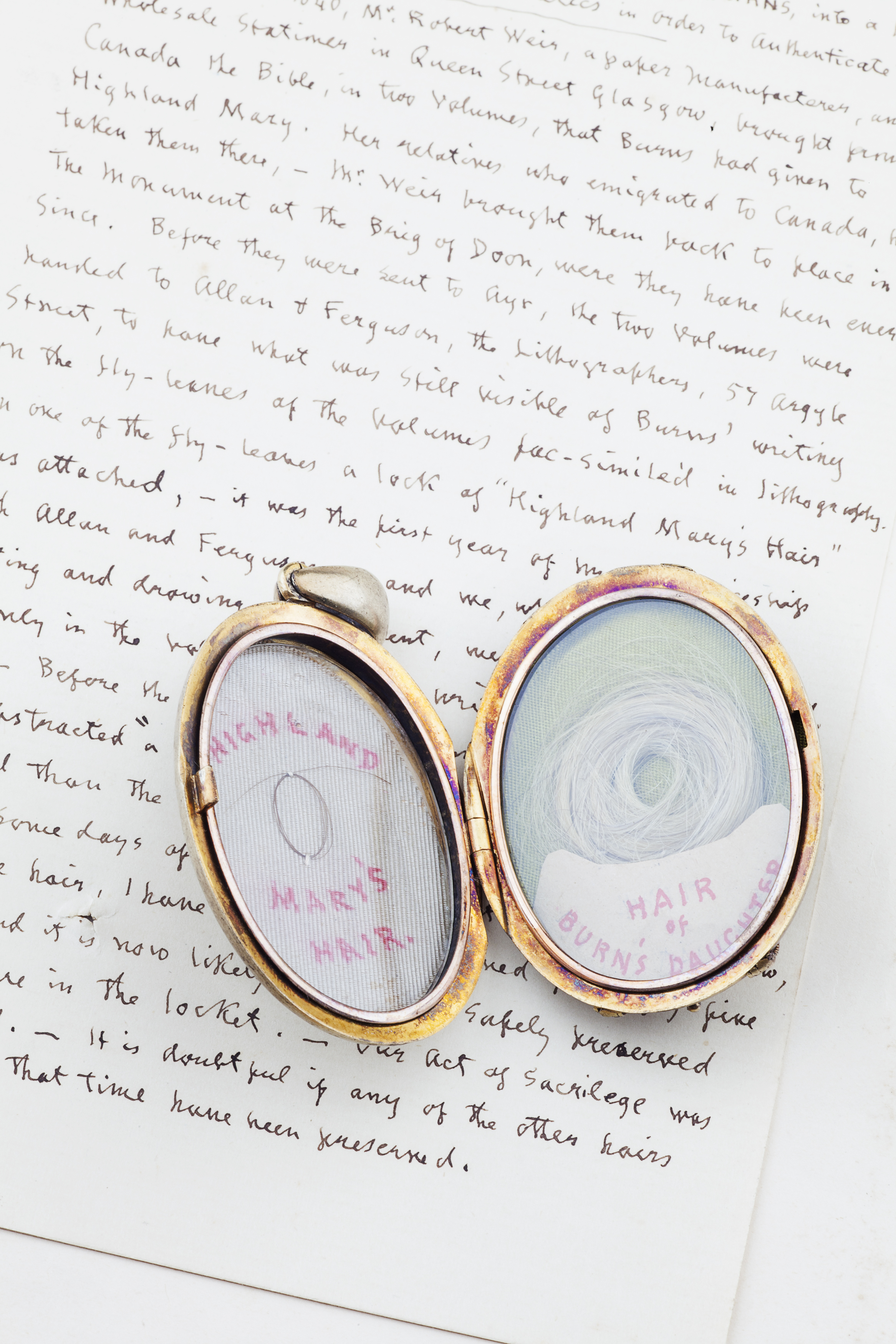 Robert Burns - a Victorian gold and pearl set locket