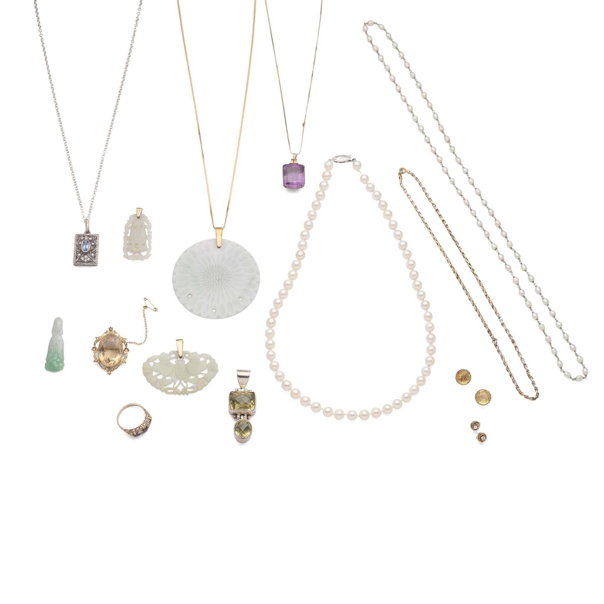 A collection of gem-set jewellery
