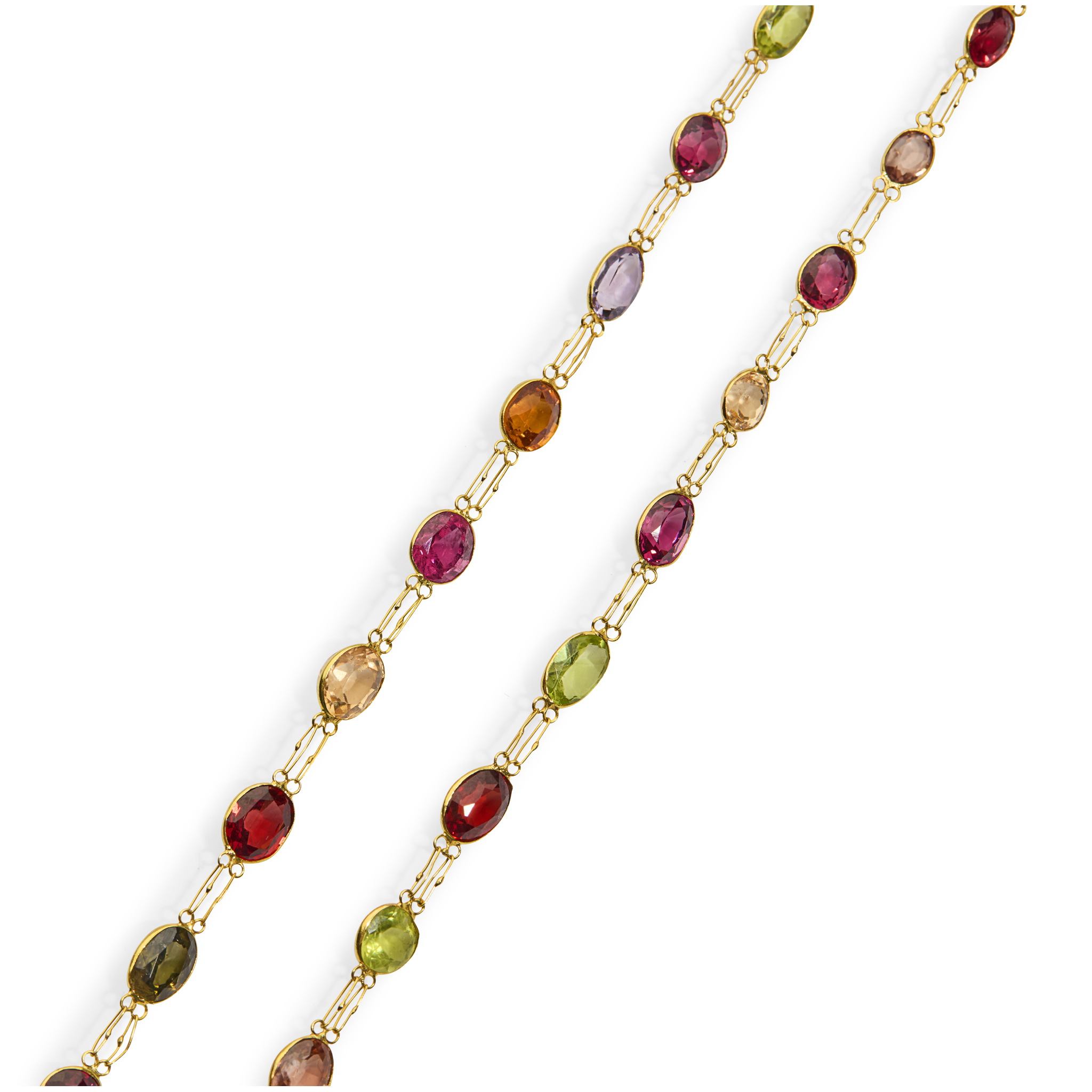 A multigem set necklace
