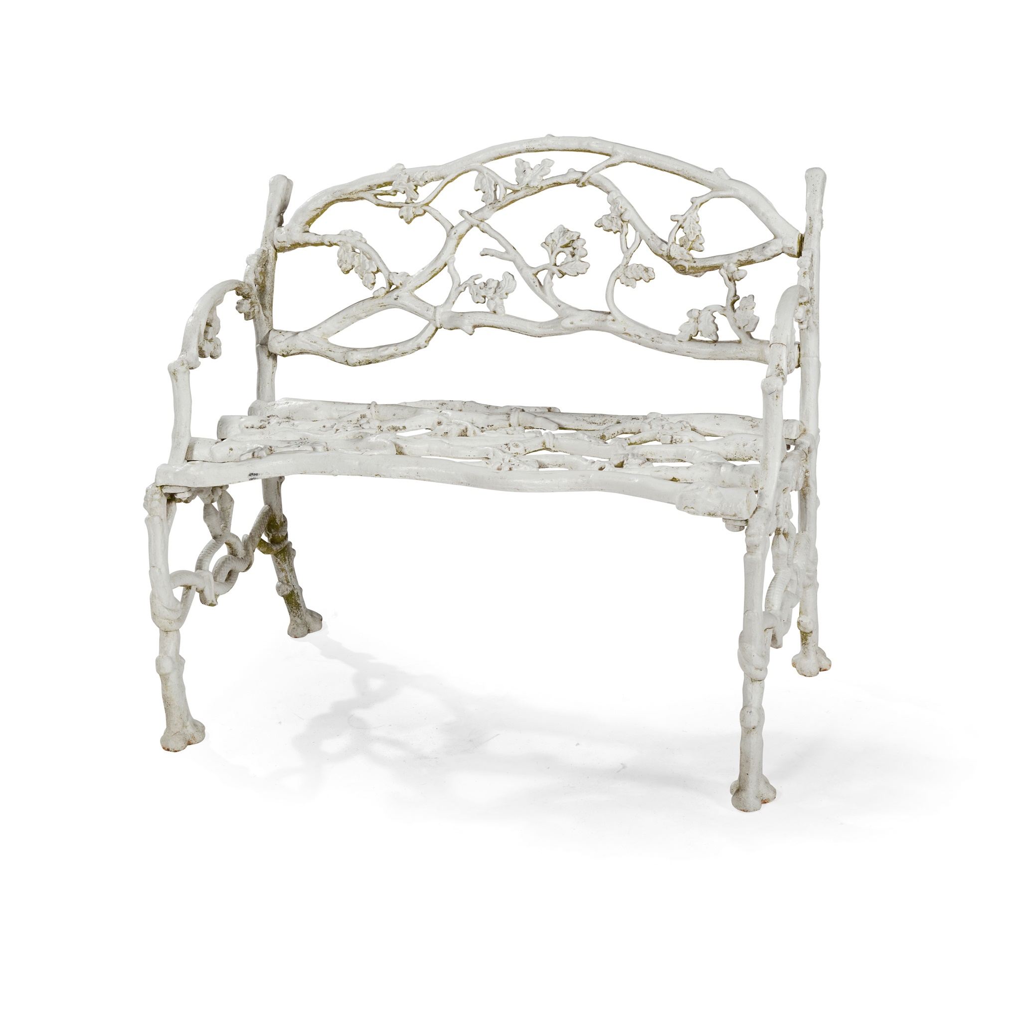 VICTORIAN CAST-IRON 'SERPENT AND TWIGS' GARDEN BENCH, ATTRIBUTED TO COALBROOKDALE
