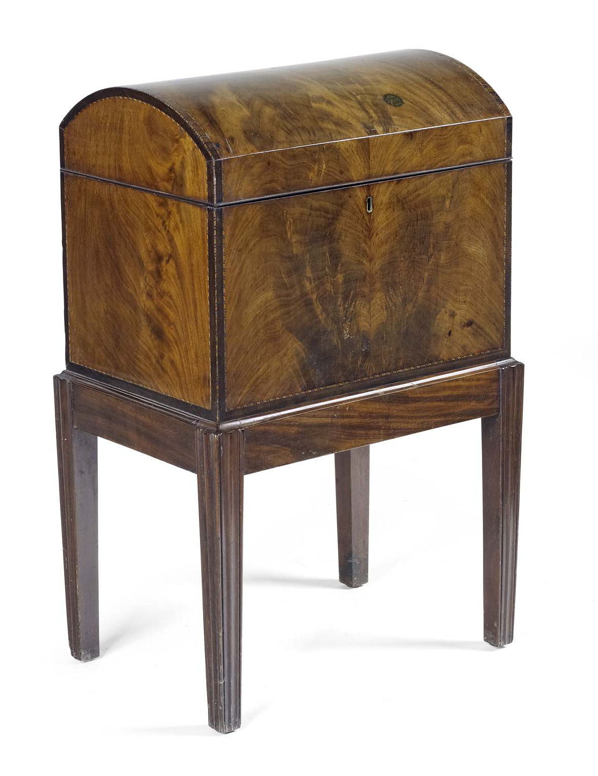 A George III inlaid mahogany cellarette