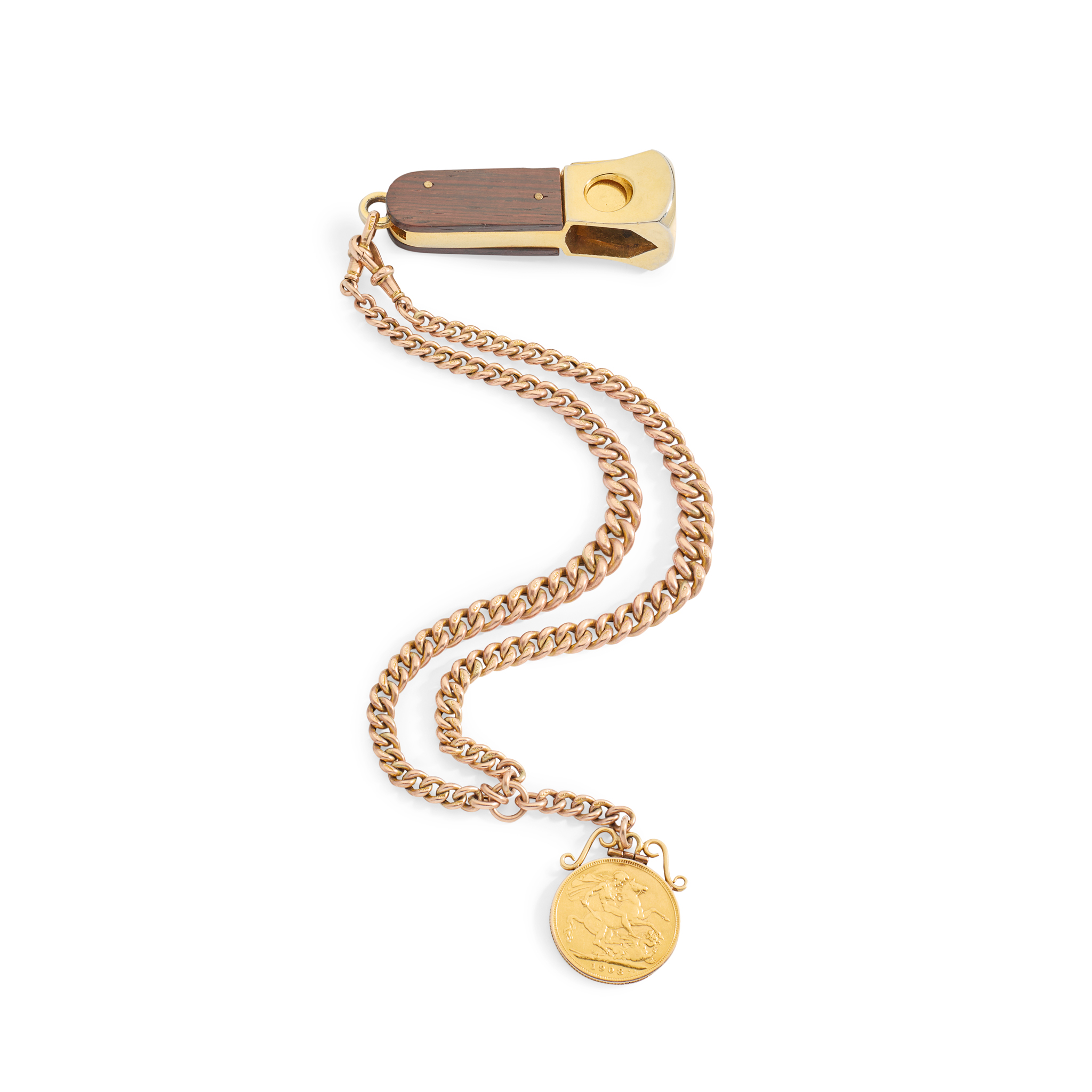 A 9ct gold watch chain