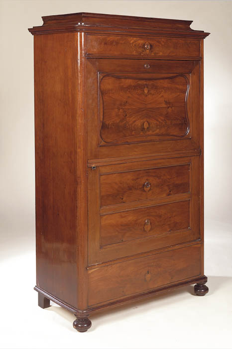 A French 19th century mahogany dwarf wardrobe,