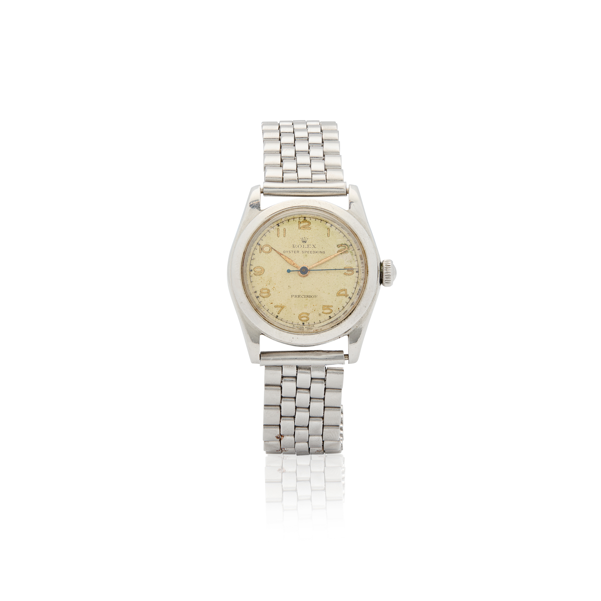 Rolex. A stainless steel mid-size mechanical wristwatch
