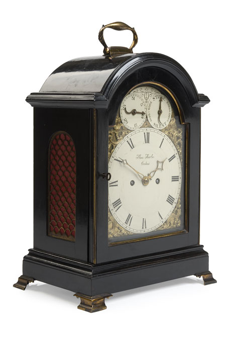A George III period ebonised bracket clock By Thomas Fowle, Oakes
