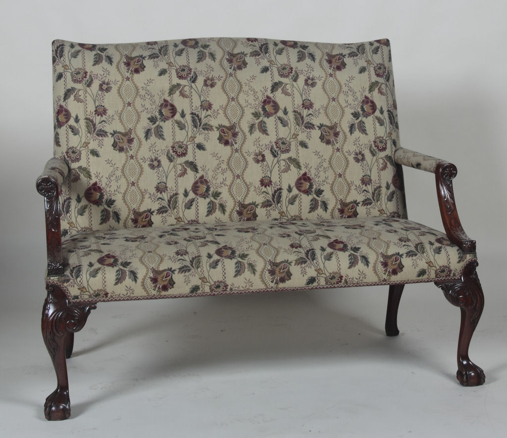 A Chippendale style mahogany framed sofa