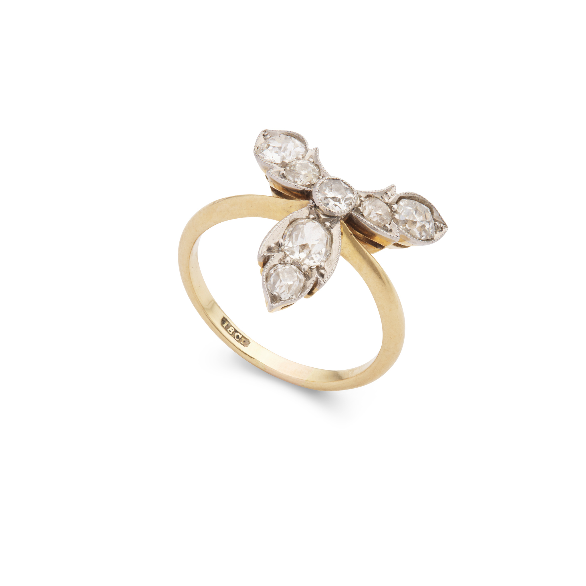 An early 20th century diamond dress ring
