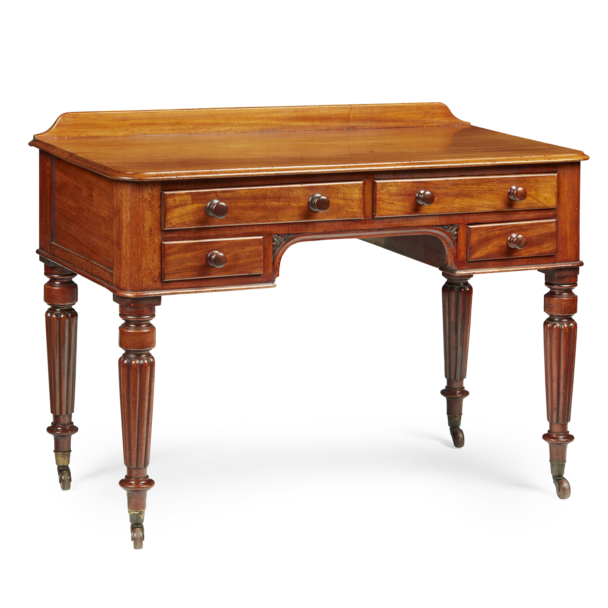 LATE VICTORIAN MAHOGANY WRITING TABLE, BY EDWARDS & ROBERTS