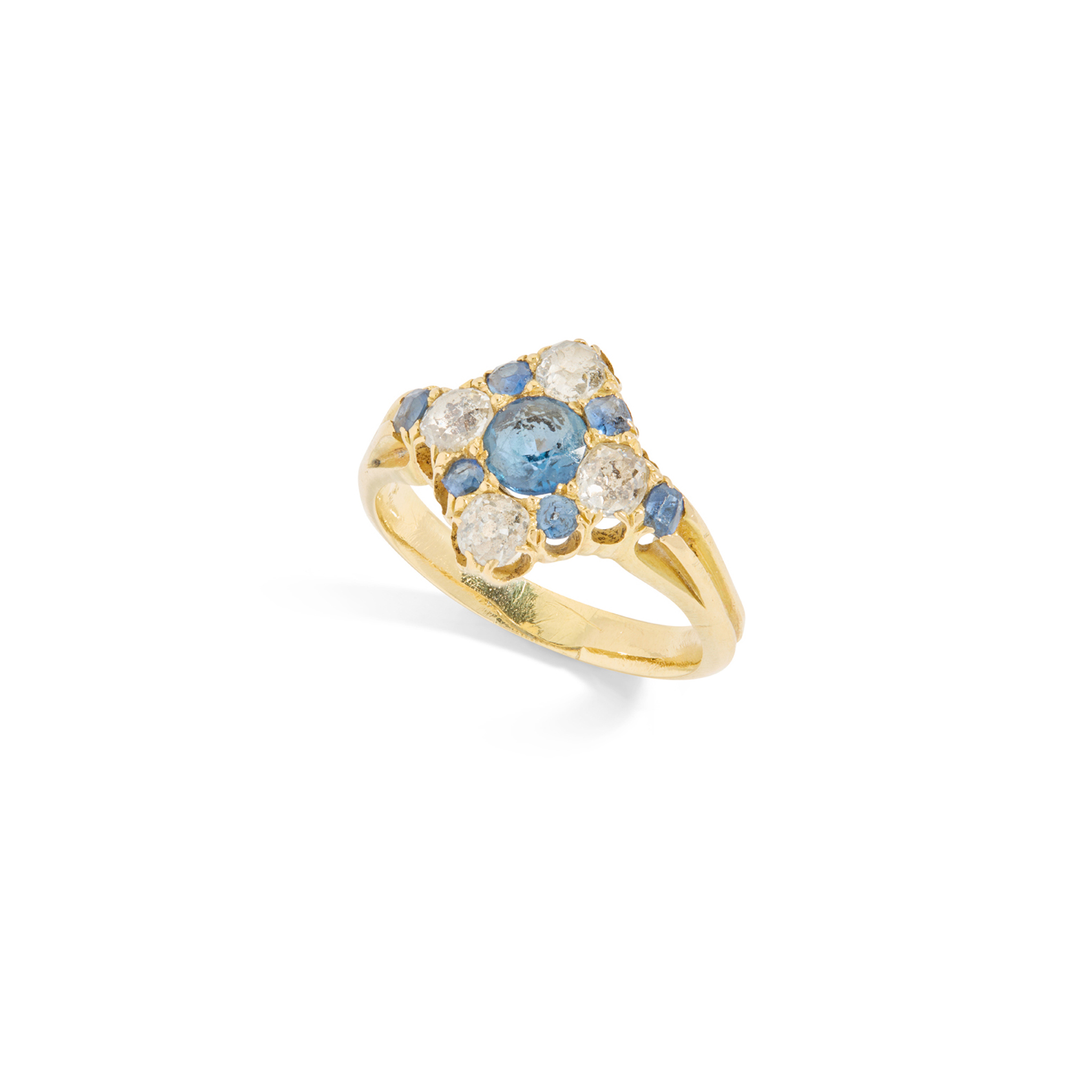A sapphire and diamond cluster ring