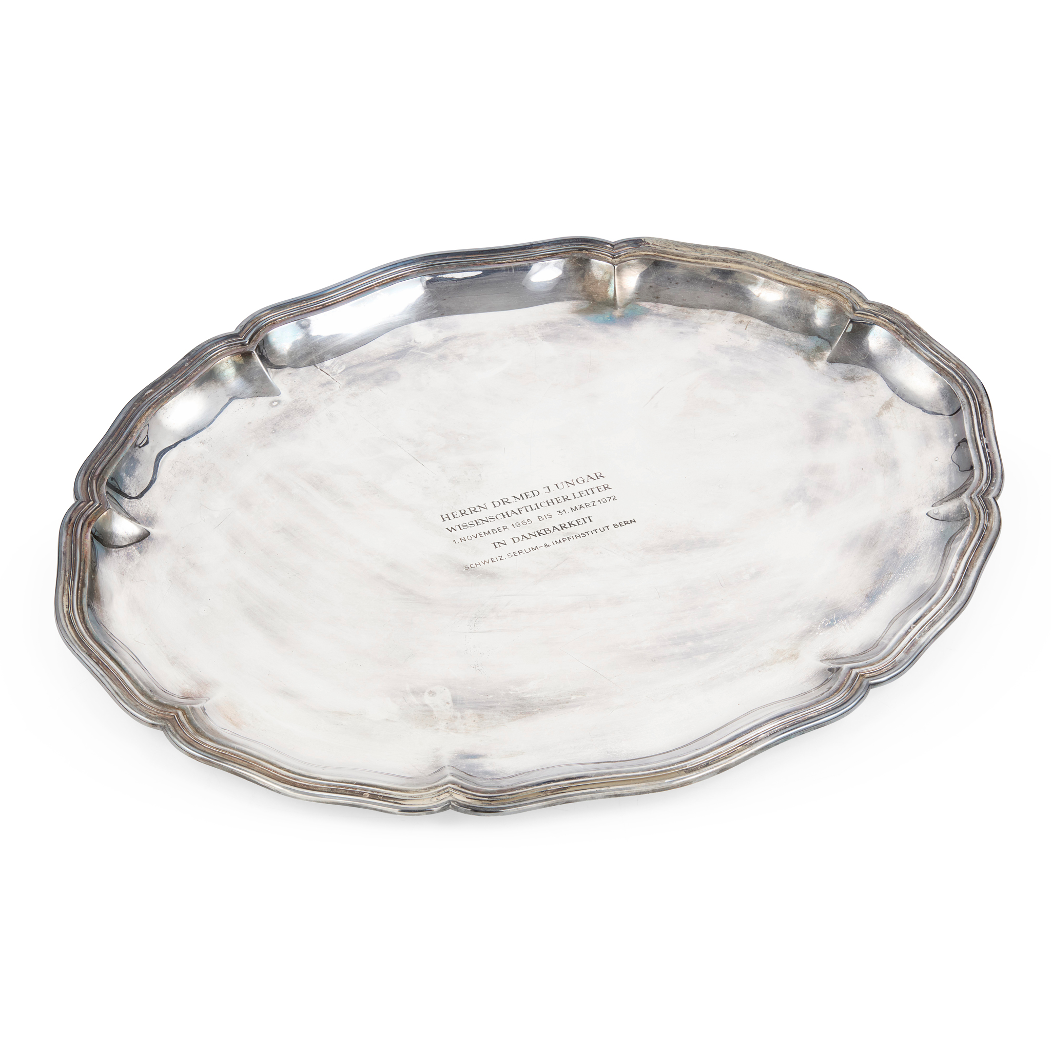 A 20TH CENTURY SWISS PRESENTATION TRAY