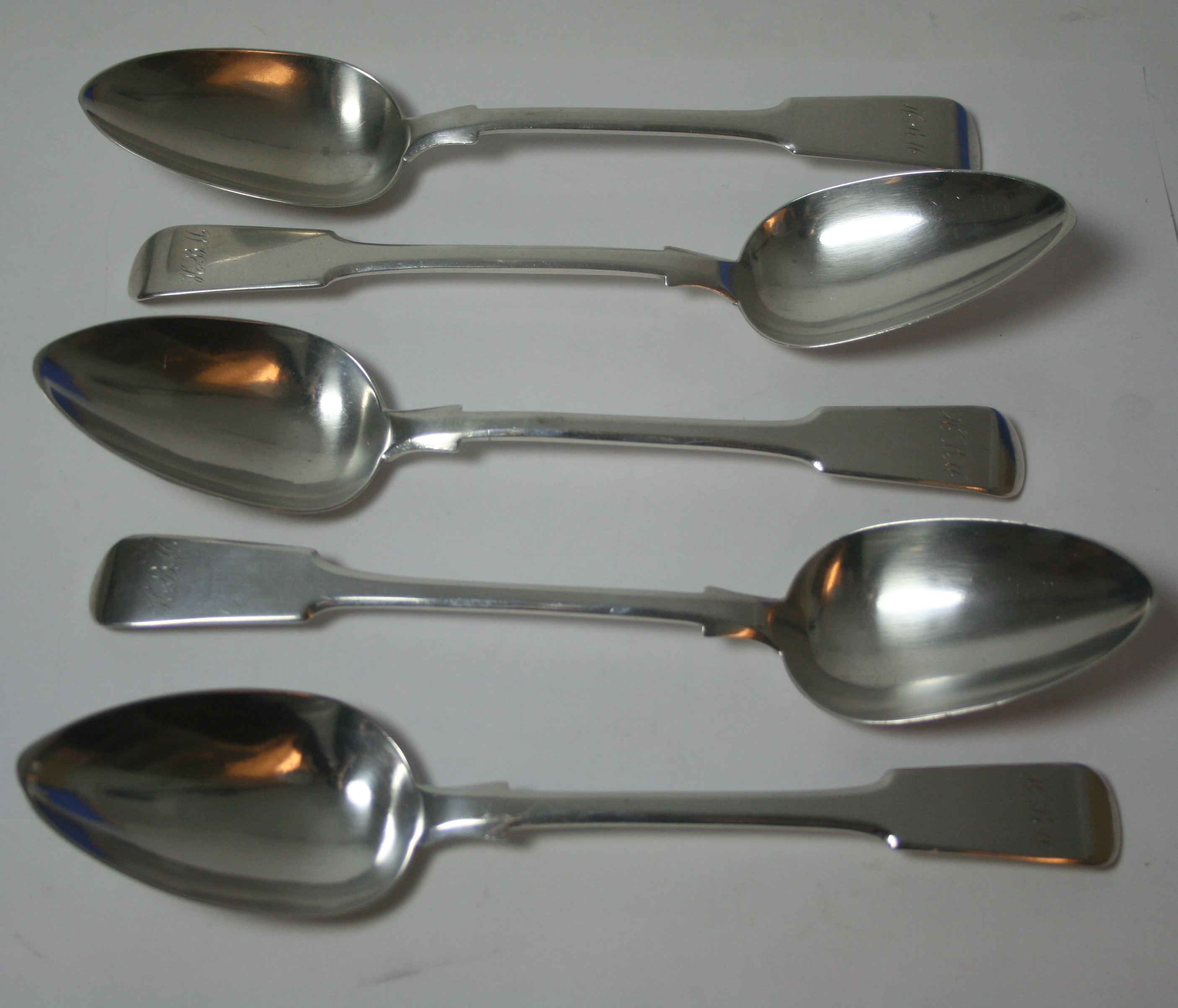 Inverness - A set of five Scottish provincial table spoons