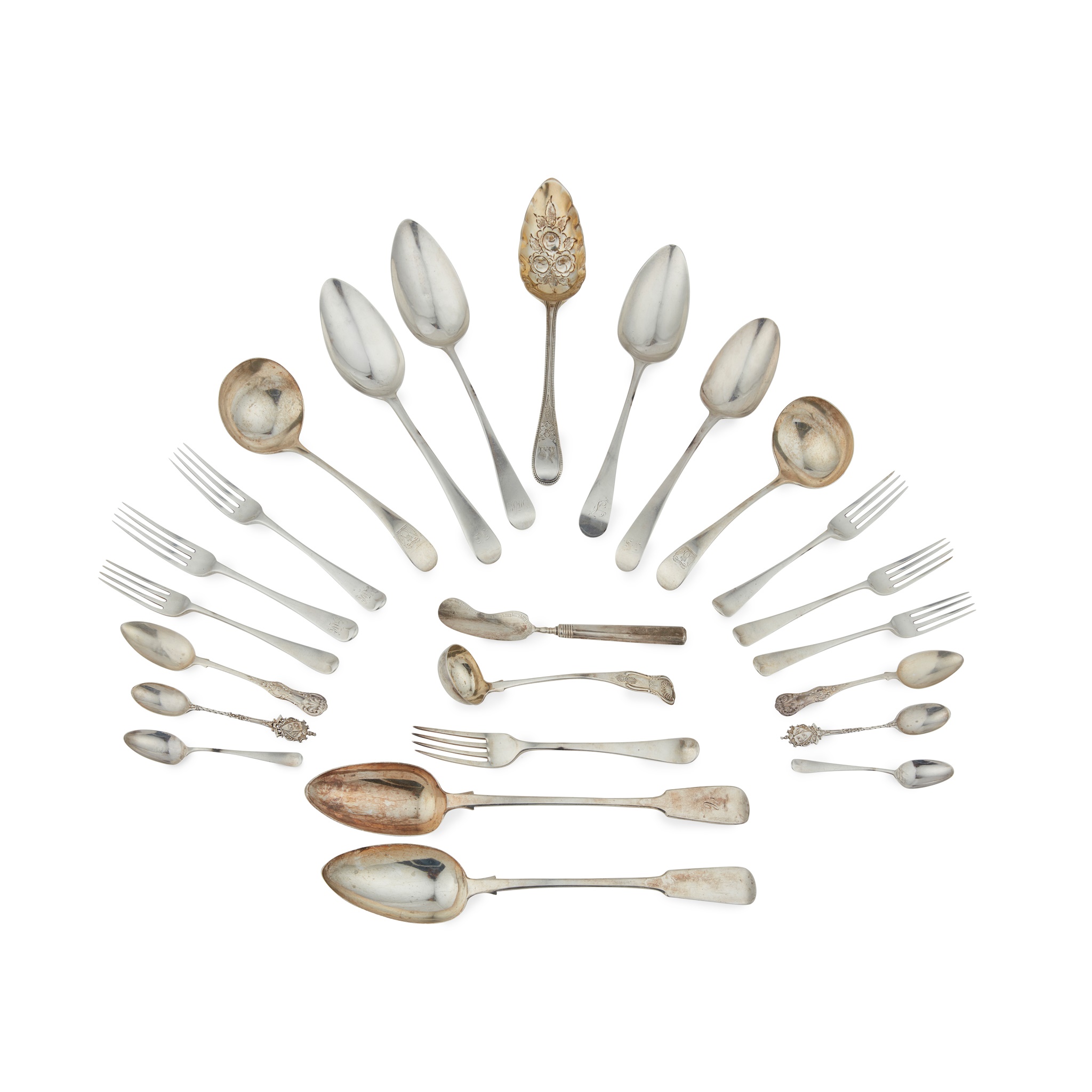 A collection of mixed flatware