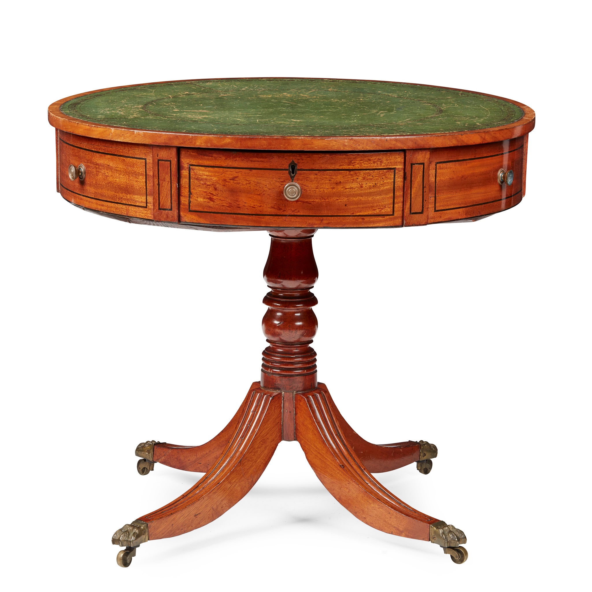SMALL REGENCY MAHOGANY DRUM TABLE