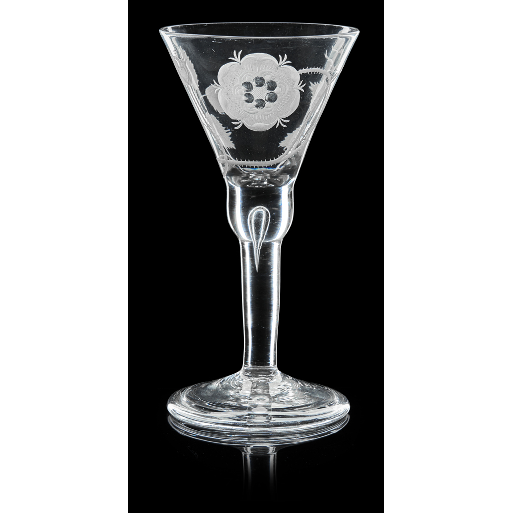 A LARGE JACOBITE WINE GLASS