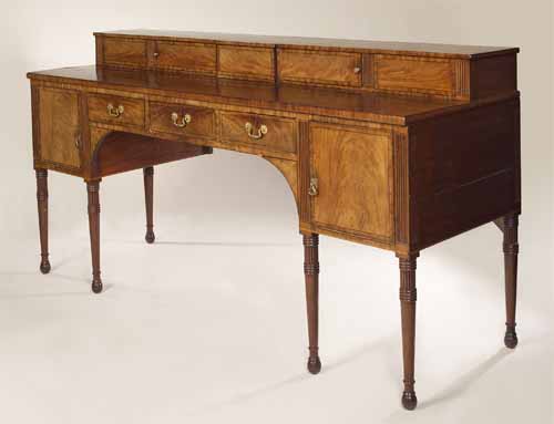 A Scottish George III mahogany stage back sideboard,