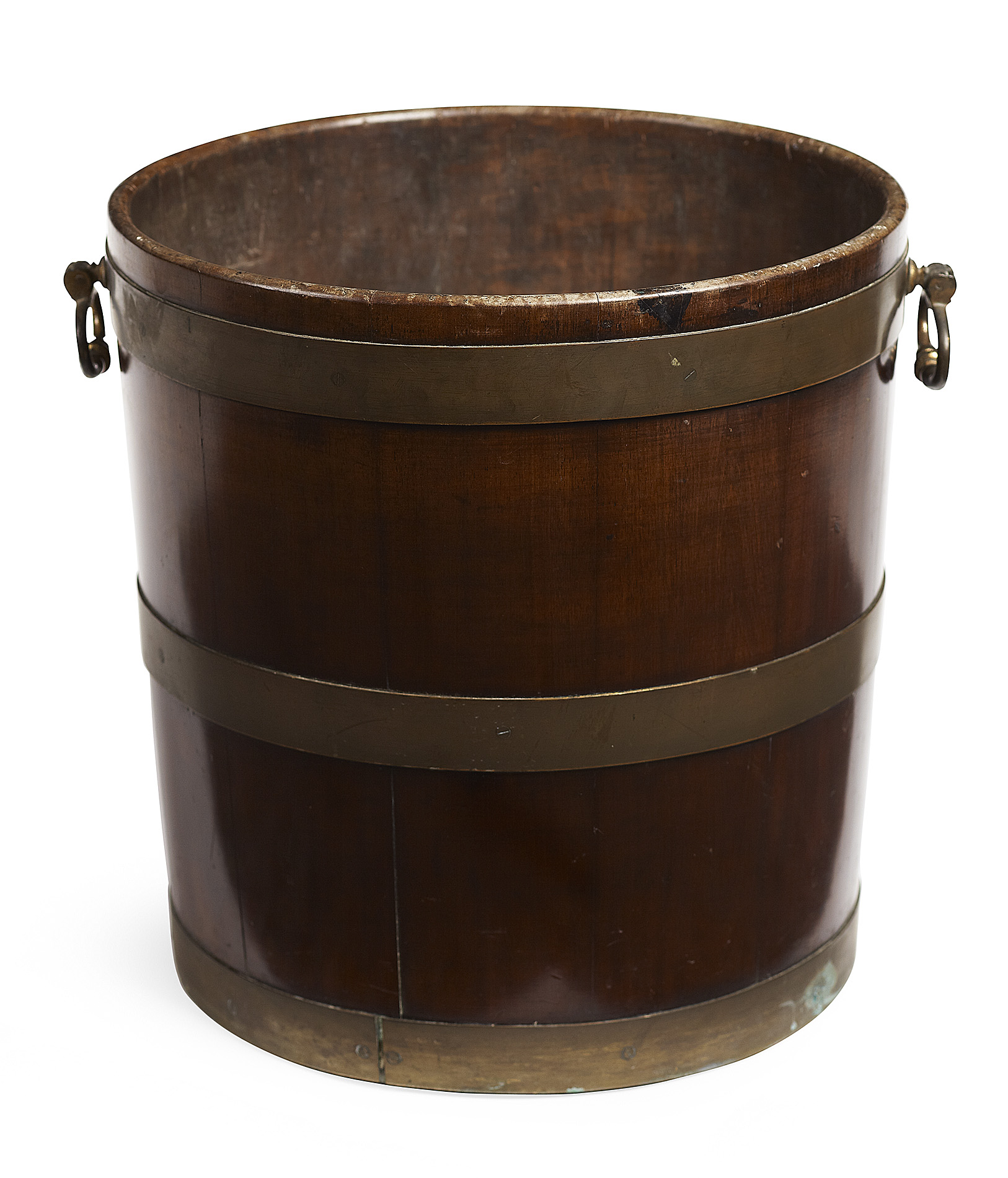 GEORGE III BRASS BOUND MAHOGANY BUCKET