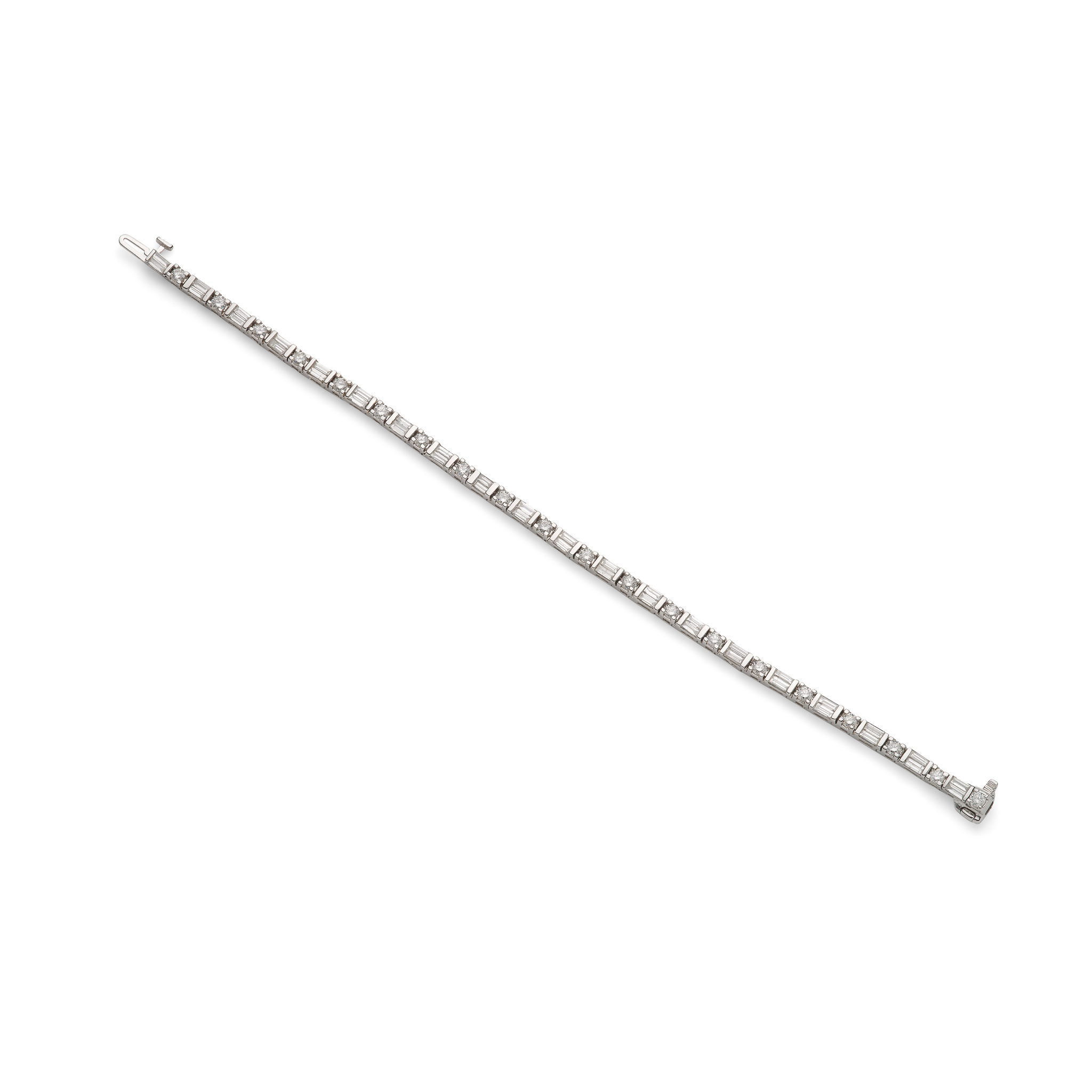 A diamond tennis bracelet