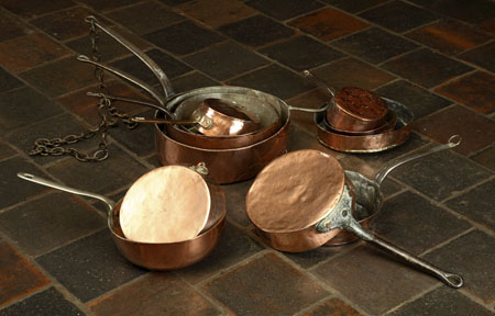 A large Victorian matched copper batterie de cuisine
