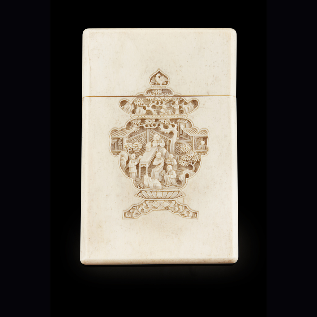 CARVED CANTON IVORY CARD CASE