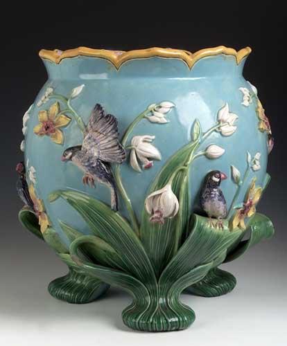 An English Victorian majolica jardiniere