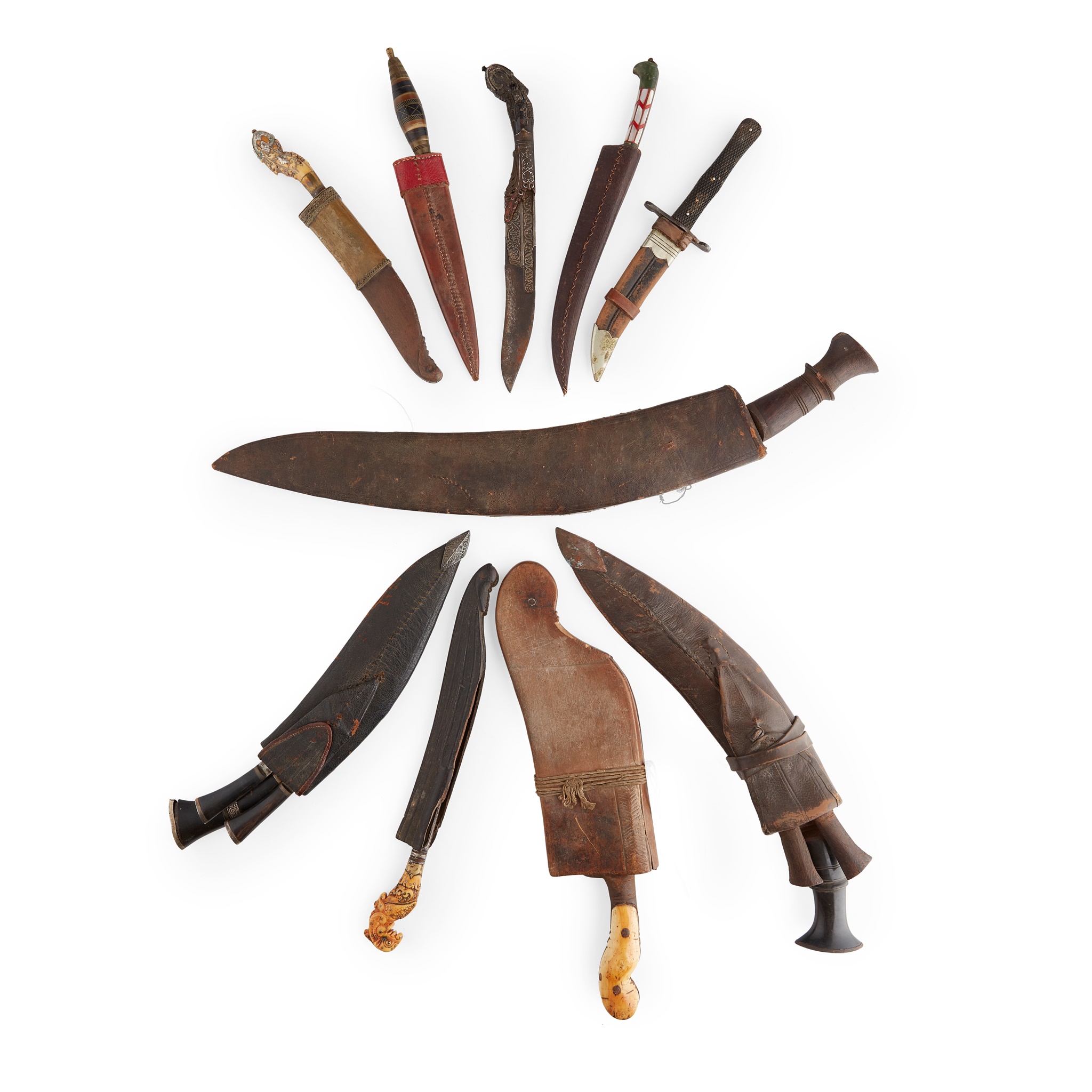 GROUP OF SEVEN SOUTHEAST ASIAN EDGED WEAPONS