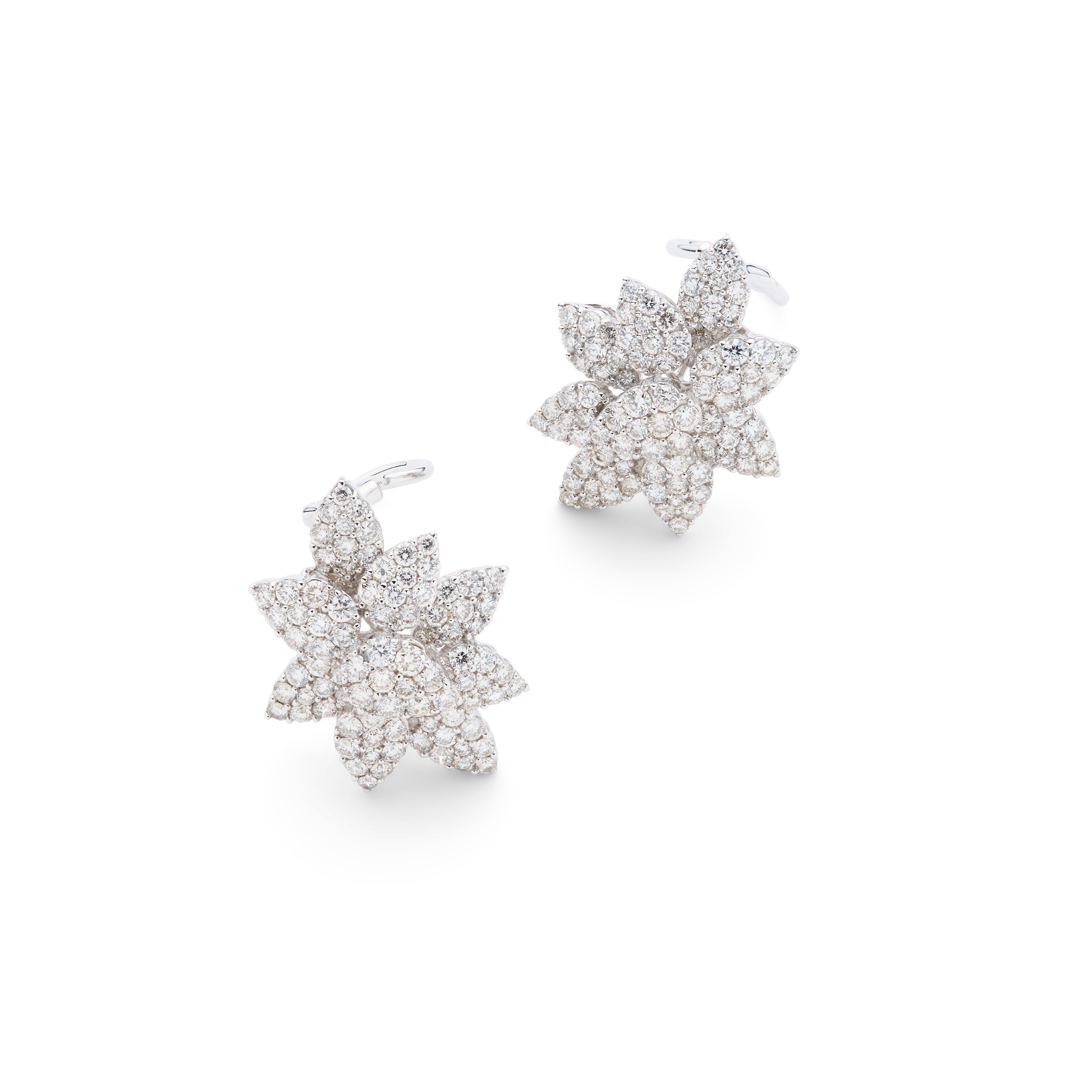 A pair of 18ct gold diamond earrings