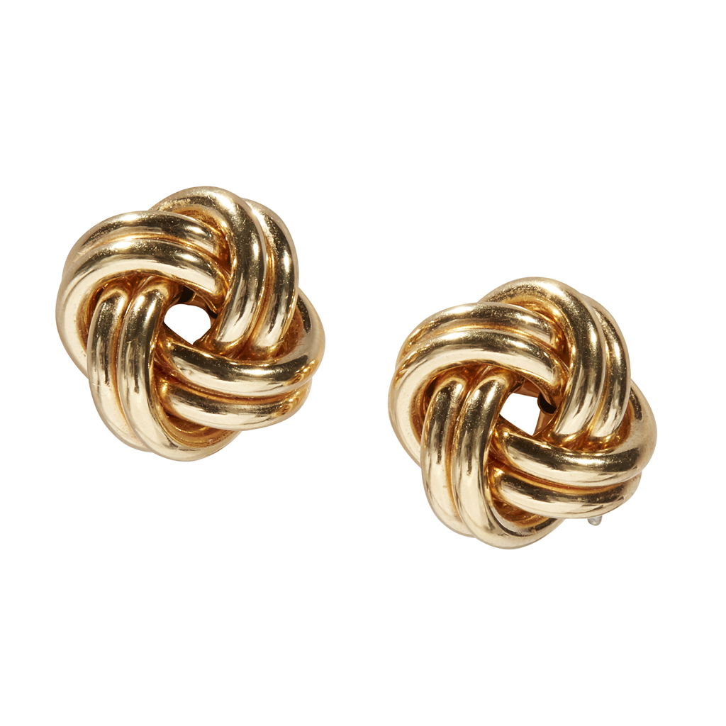 A pair of 18ct gold earrings