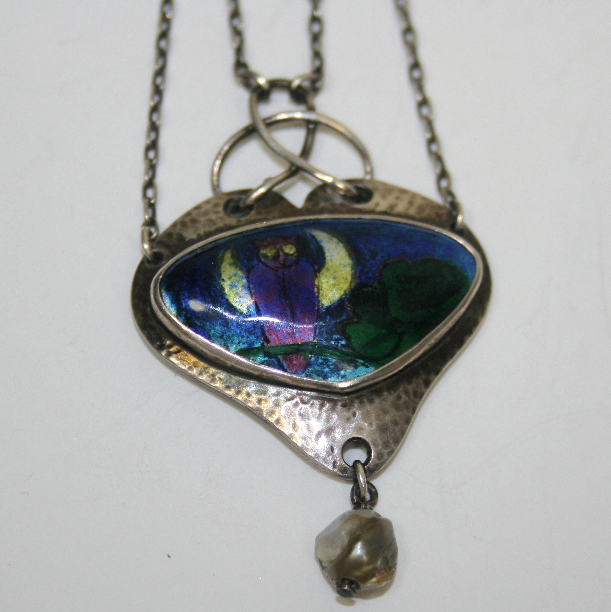 MERLE BENNETT - two silver and enamel pendants