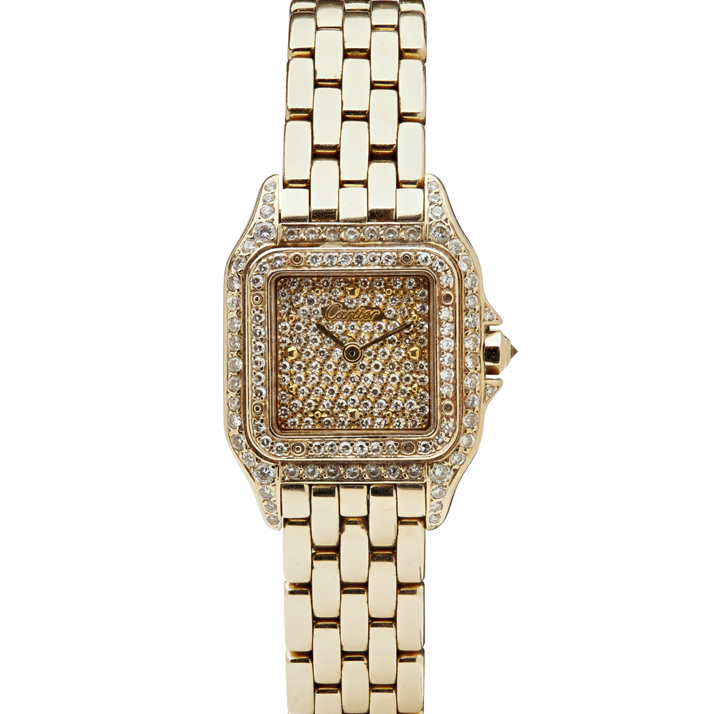 CARTIER - A lady's 18ct gold and diamond set wrist watch