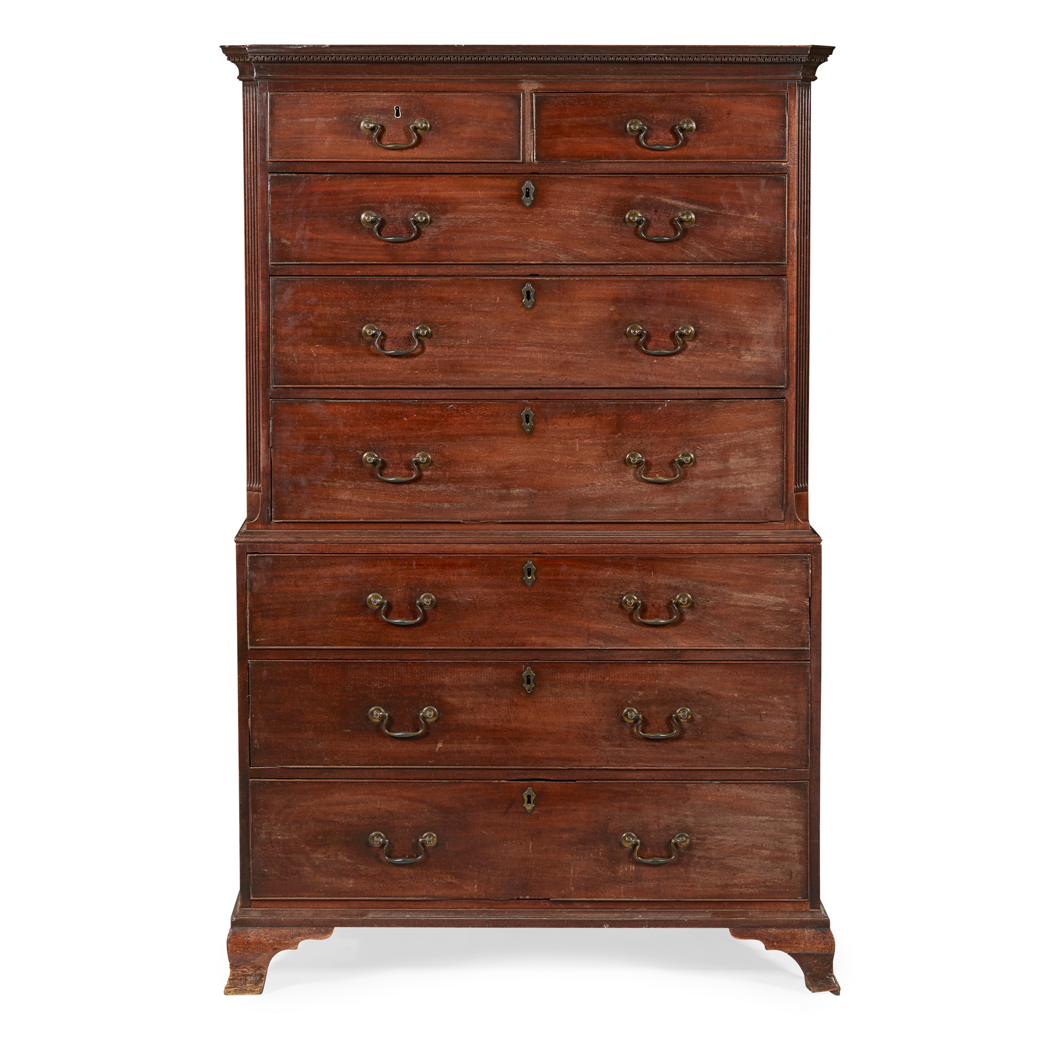 GEORGE II MAHOGANY CHEST-ON-CHEST