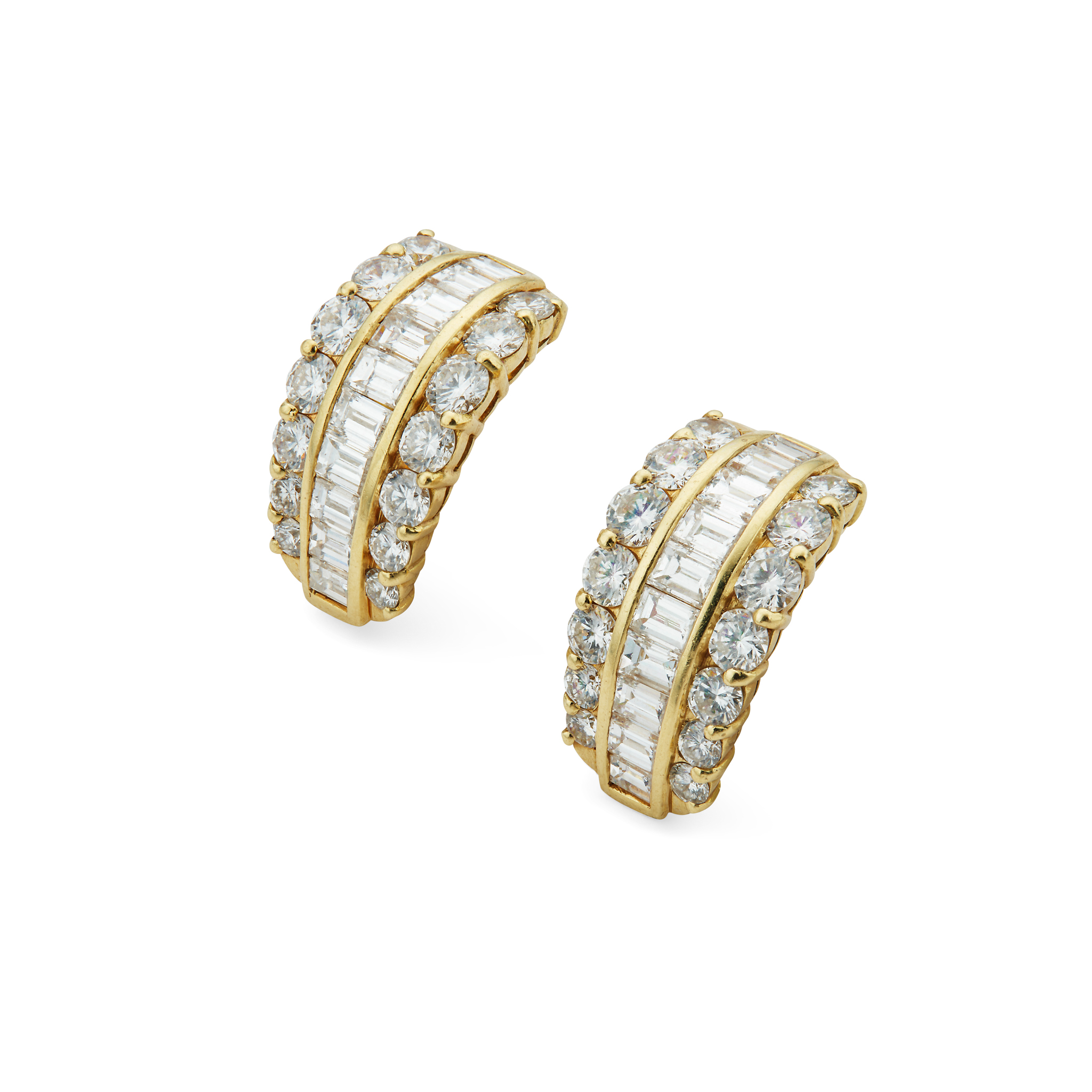 A pair of diamond earrings