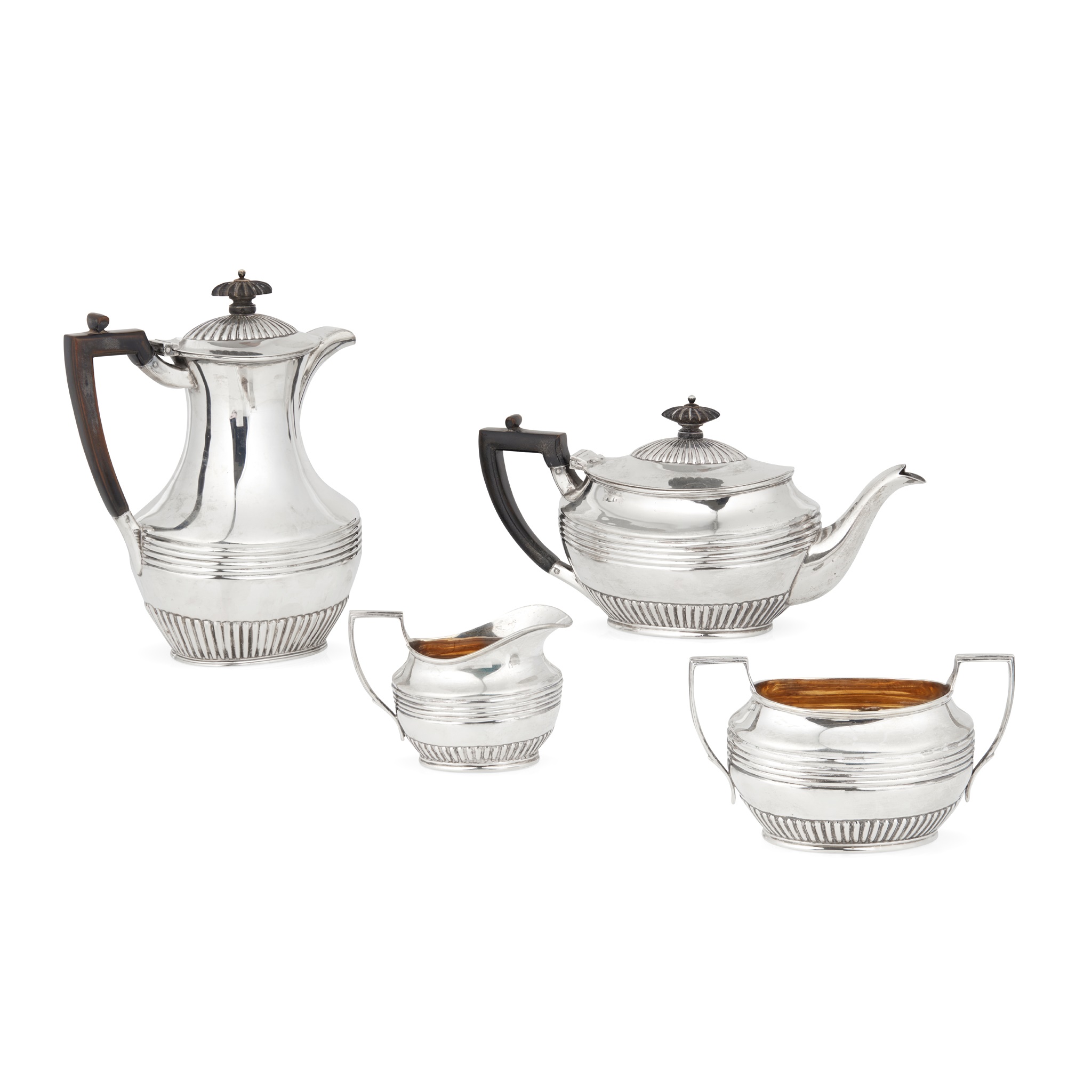 A late Victorian four-piece bachelor's tea service