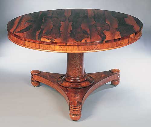 A William IV rosewood loo table