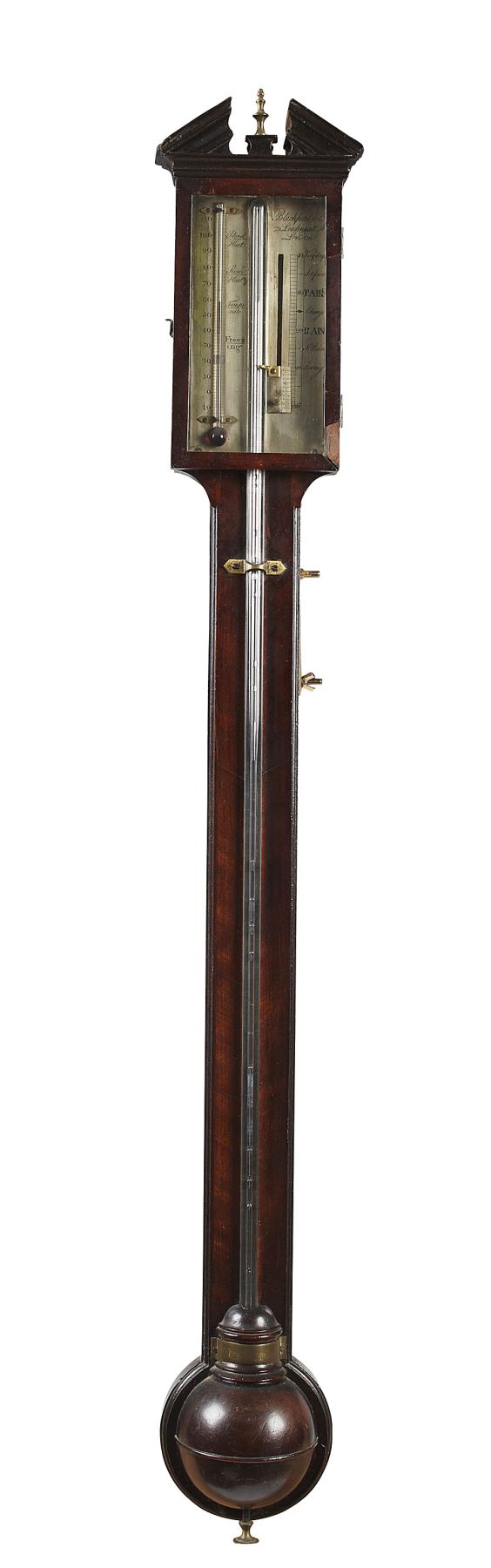 GEORGE III MAHOGANY STICK BAROMETER