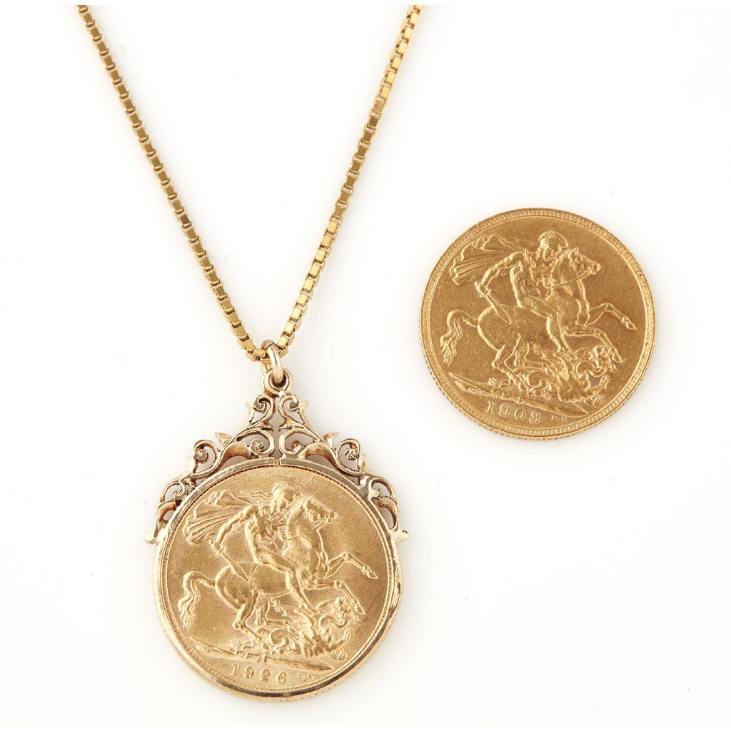 A sovereign pendant SOLD BULLION VALUE DEFAULTED BUYER