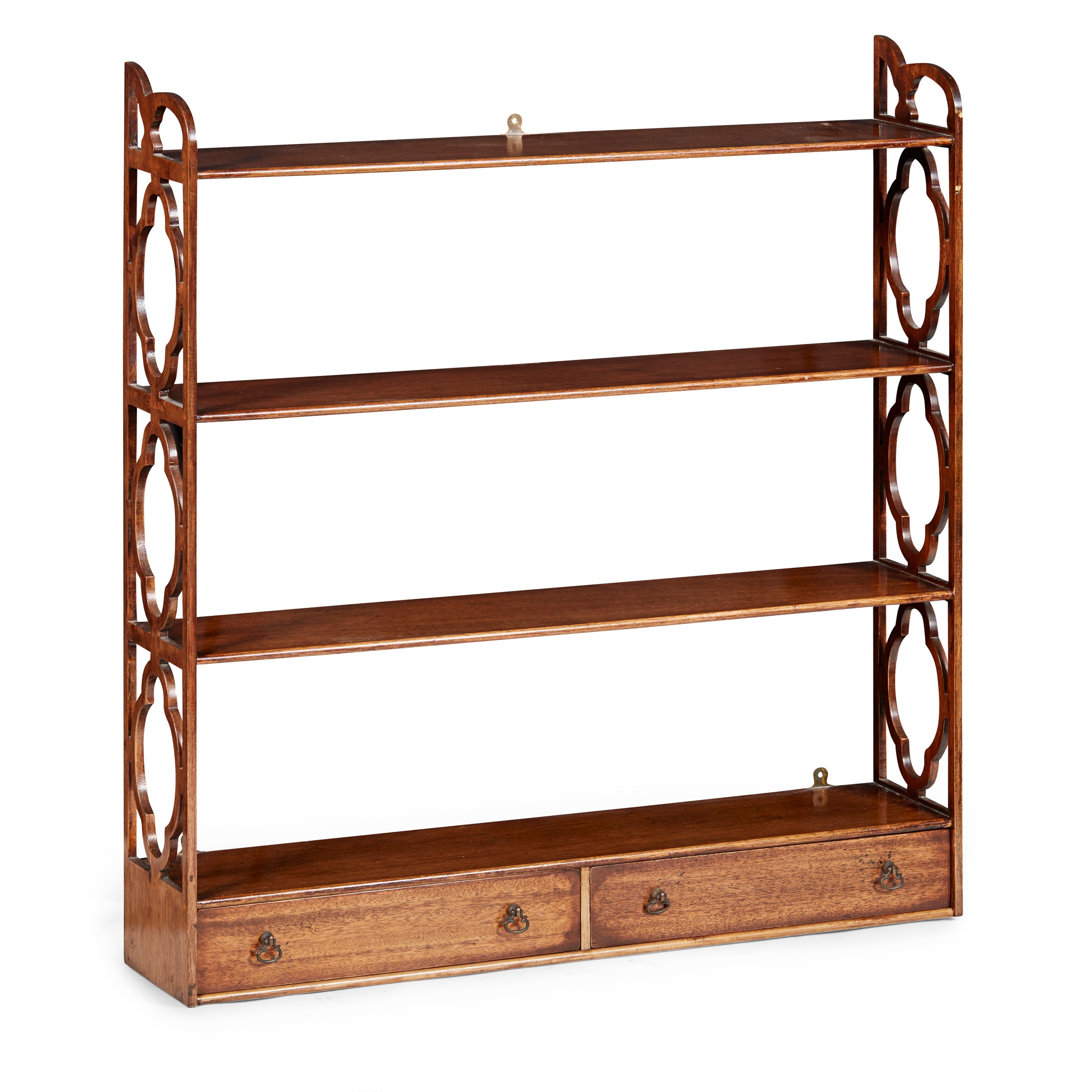 GEORGIAN STYLE MAHOGANY HANGING SHELVES