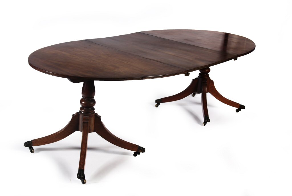 GEORGIAN STYLE MAHOGANY TWIN PEDESTAL TABLE