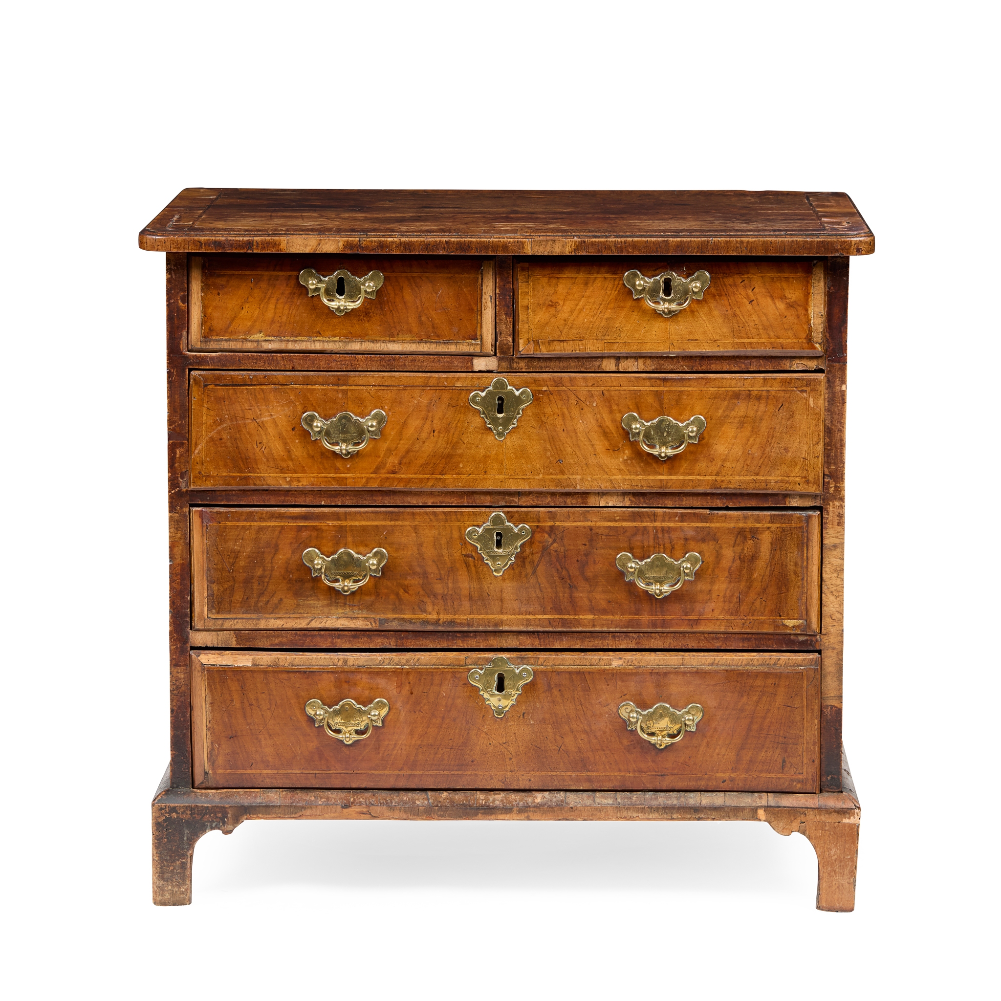 GEORGE I WALNUT SMALL CHEST OF DRAWERS