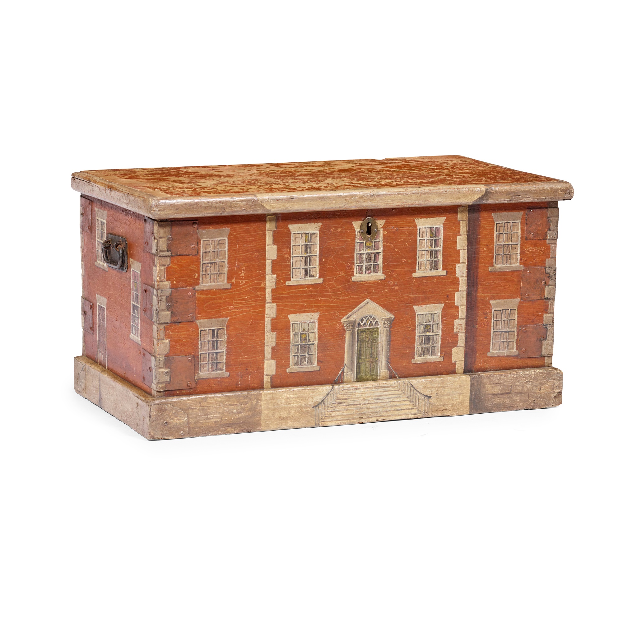 SMALL TROMPE-L'OEIL PAINTED PINE CHEST