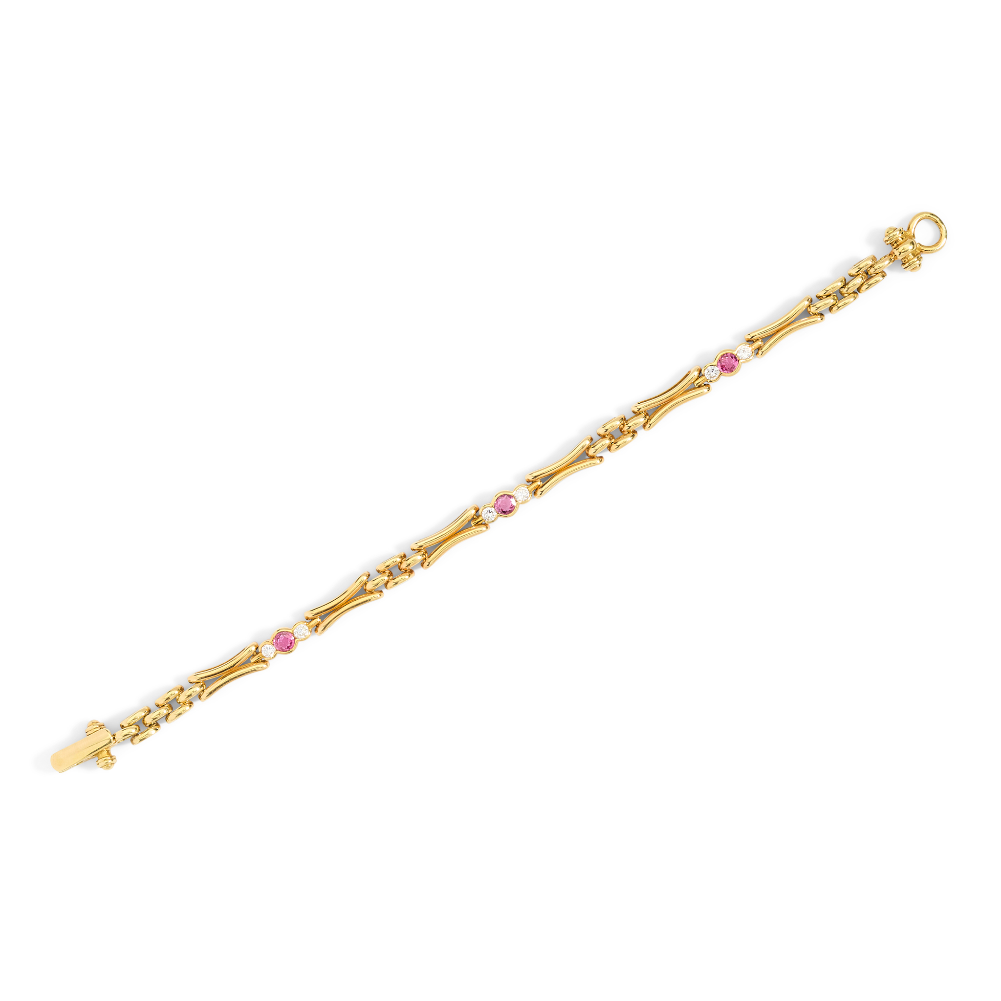 An 18ct gold ruby and diamond bracelet