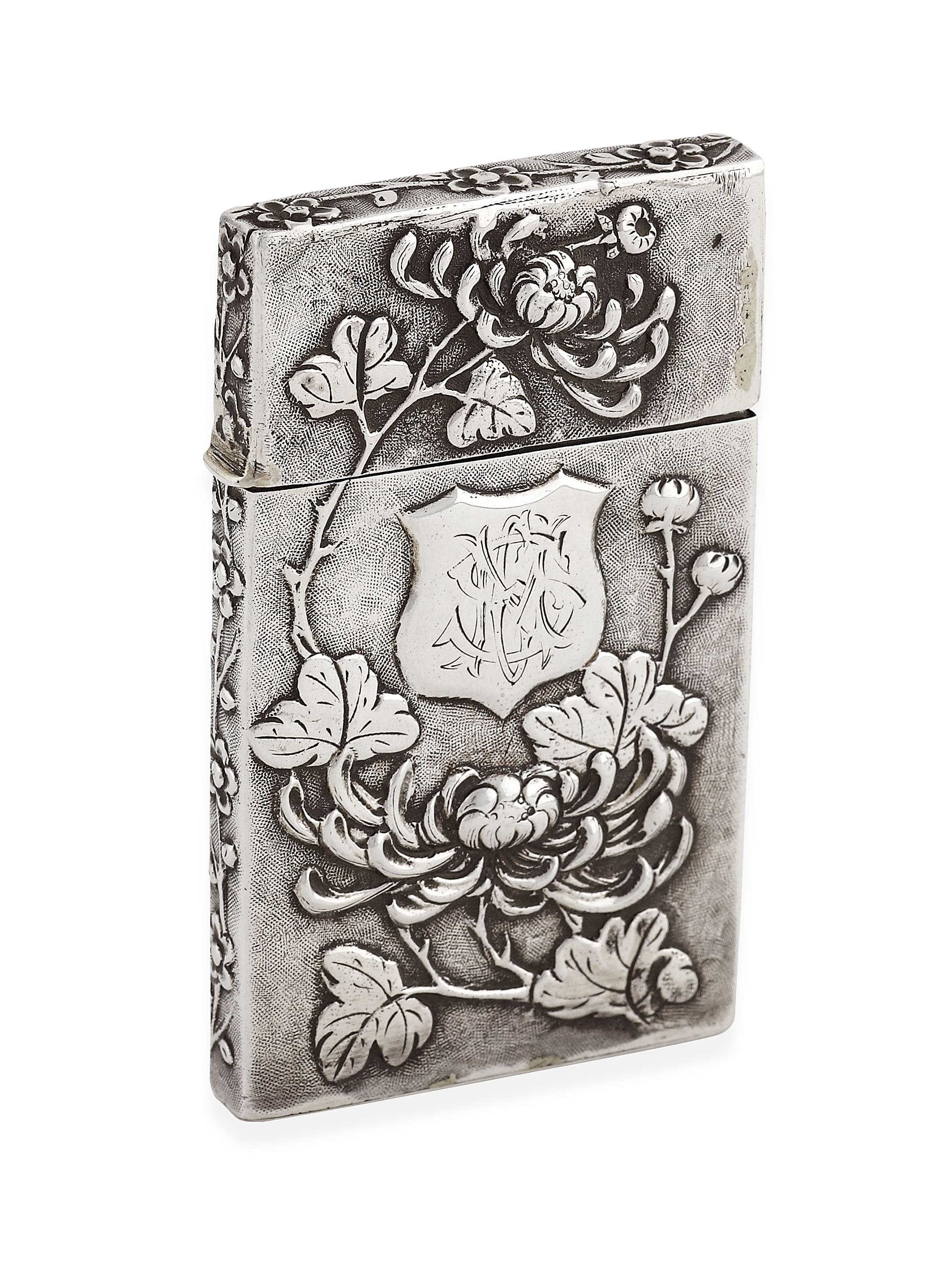 CHINESE EXPORT SILVER CALLING CARD CASE