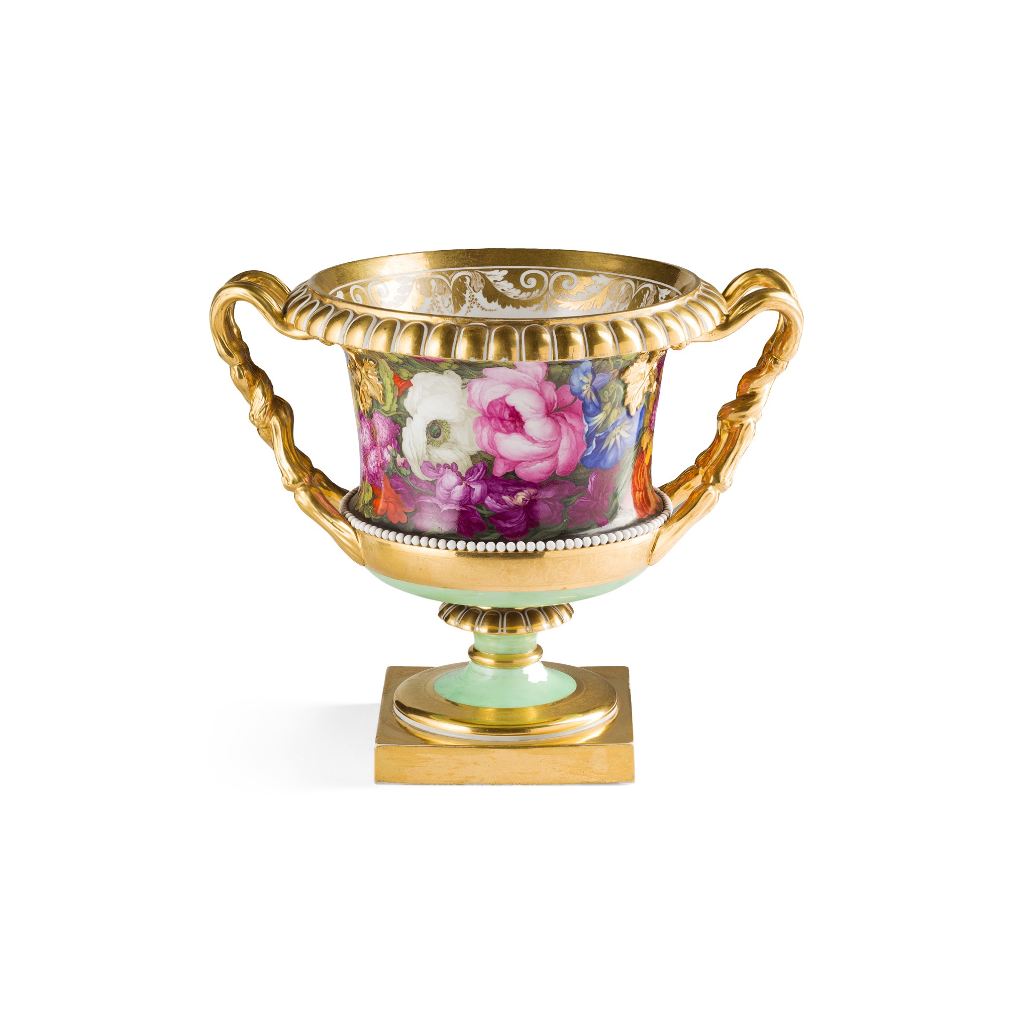 BARR, FLIGHT AND BARR PAINTED PORCELAIN URN