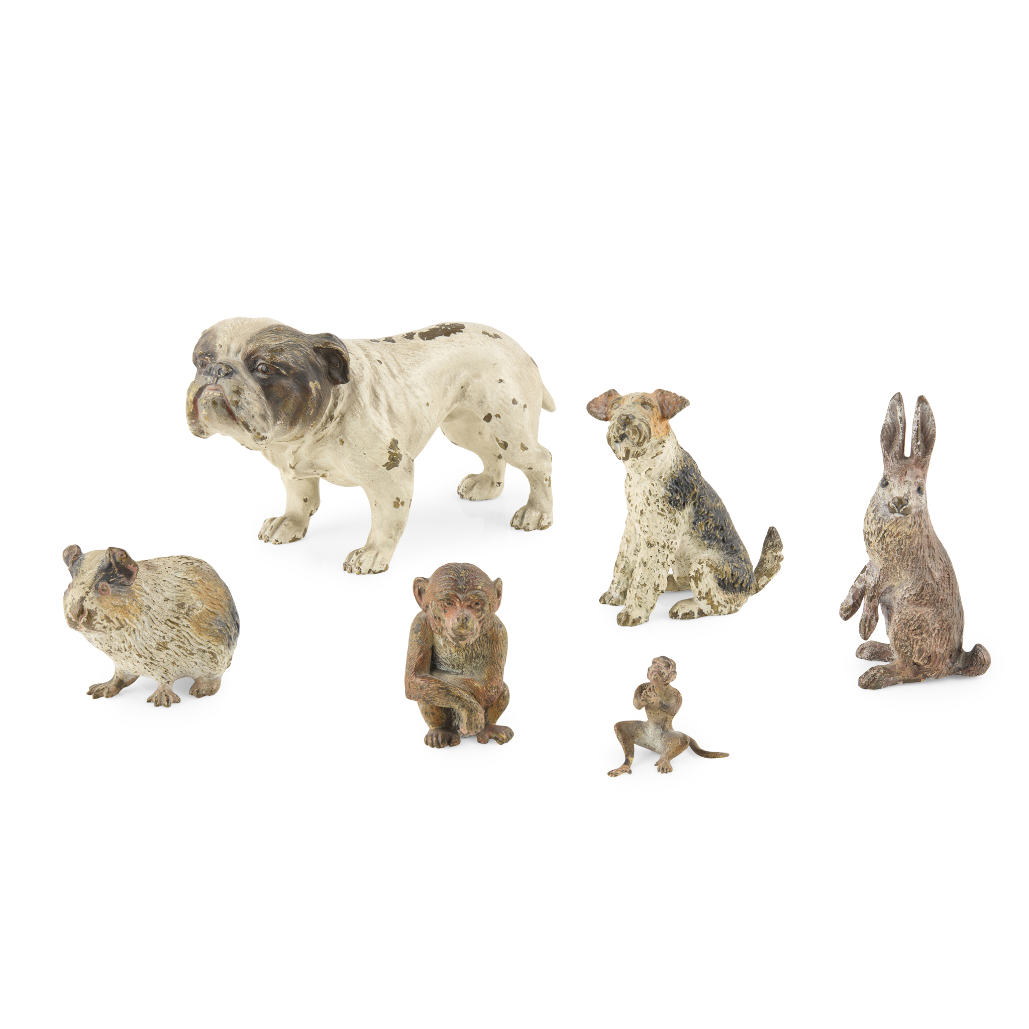 GROUP OF AUSTRIAN COLD PAINTED BRONZE FIGURES OF ANIMALS