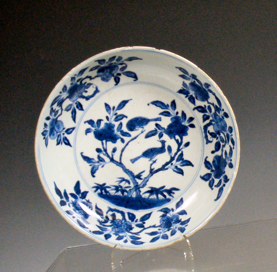 An 18th century Chinese blue painted plate