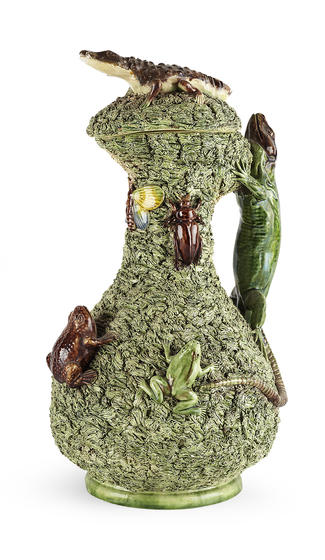 PALISSY STYLE JUG AND COVER